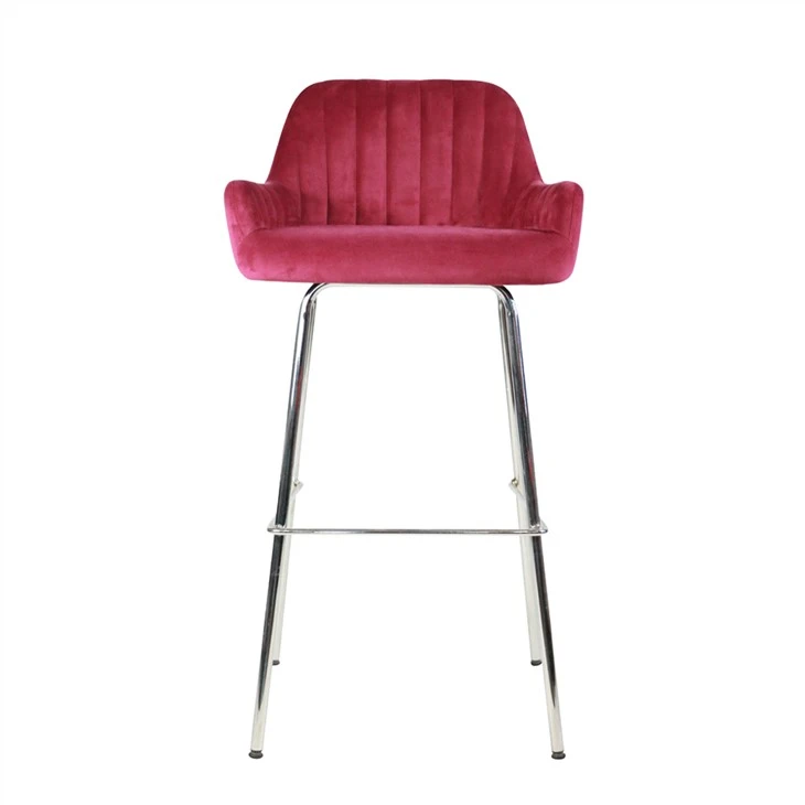 Modern, ergonómikus fémlábas szövethuzatú bárszék reggelire