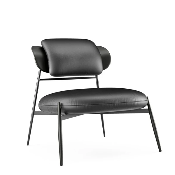 Stylished Designed Accent Chair PU Cover Ant Shape Metal Chair